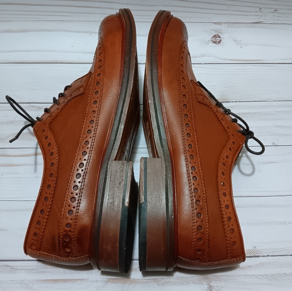 Chapman & Moore Tan Leather Oxford Brogue Mens UK 8/ US9 Preppy Business Casual - Picture 5 of 9